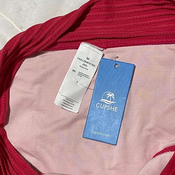 Cupshe Ribbed Red Bikini Bottom - Picture 2 of 6